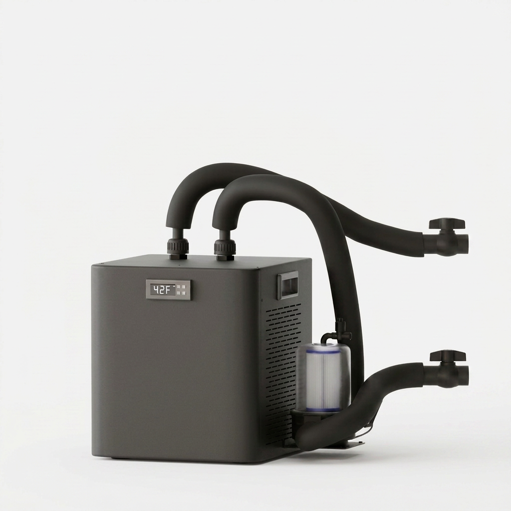 Standard Cold Plunge Chiller — 41°F, Ice-Free, 20-Micron Filtered — Set-and-forget 41°F cooling with 24/7 filtration — no ice, no refills.